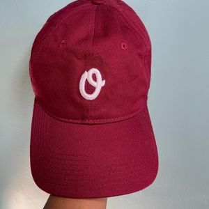 Burgundy Obey Strapback. Still in good condition